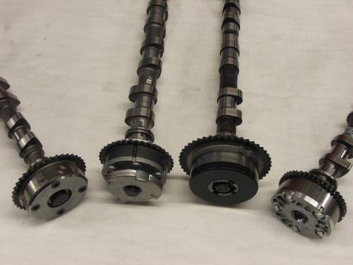 A selection of variable camshaft phasers for adjustable cam timing.